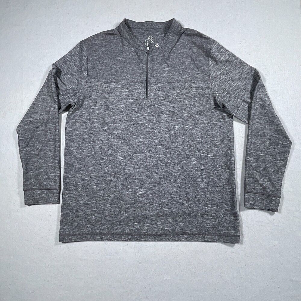 Swannies Quarter Zip Pullover Men‎ 2XL Regular Gray Heathered Performance Golf